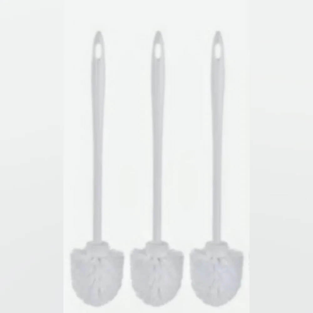 Set of Three - White Space-Saving Cleaning Brush with Hanging Hole